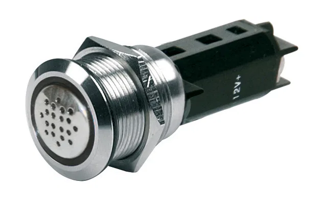 80-511-0009-00 – BEP Push Button Switch, Momentary Switch 5 Amp 12 Volt Panel Mount Black Stainless Steel Red LED Lig...